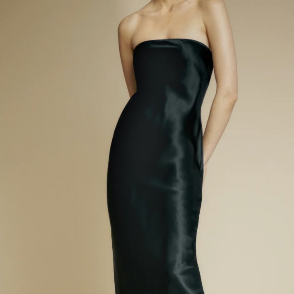 Reformation Joanne Silk Dress Black (4)